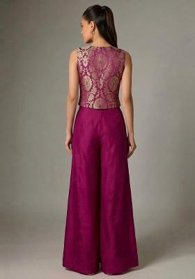 Magenta Silk Fusion Set for Diwali and Festive Wear