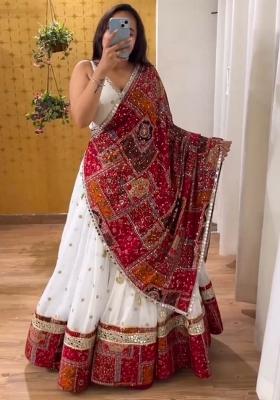 Multi Color Embroidered Georgette Chaniya Choli Set For Navratri And Garba for Diwali and Festive Wear