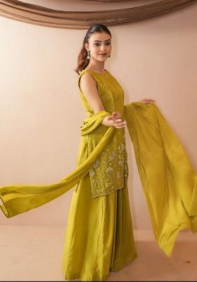 Liril Embroidered Silk Sharara Set
