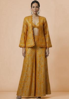 Mustard Embroidered Tissue Fusion Set