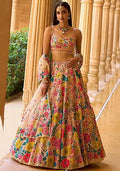 Multicolor Faux Georgette Lehenga Set with Embroidered & Sequin for Diwali | Wedding & Festive Wear