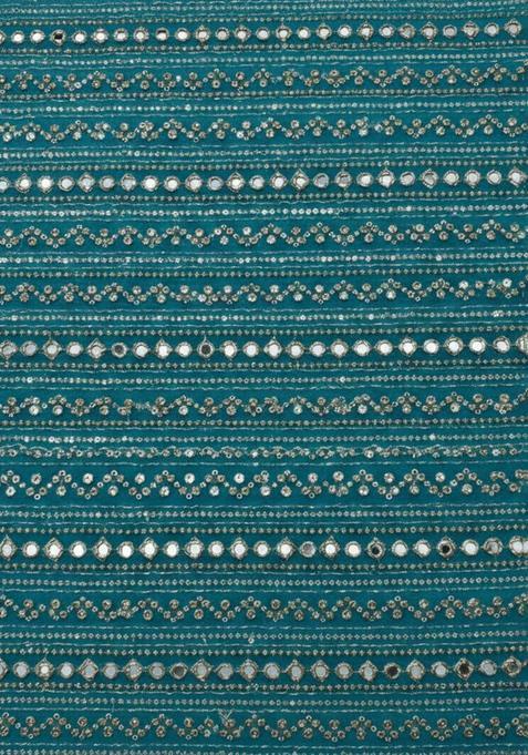 Royal Teal Blue Sequin Georgette Mother Daughter Lehenga Set | Twin In Royal Style