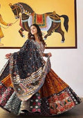 Multicolor Printed Silk Lehenga Set for Diwali and Festive Wear