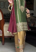 Green Embroidery Silk Blend Salwar Kameez