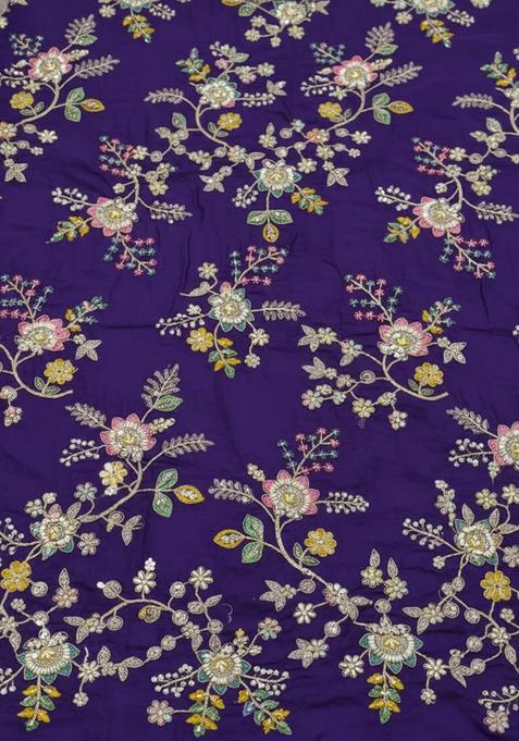 Timeless Purple Embroidery Blouse Crepe Mother Daughter Pre-Draped Saree Set | Drape, Dazzle, Twin
