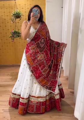 Multicolor Embroidery Georgette Chaniya Choli Set For Navratri And Garba for Diwali | Wedding & Festive Wear