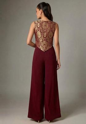 Maroon Silk Fusion Set for Diwali | Wedding & Festive Wear
