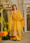 Yellow Emboidered Silk Sharara Set