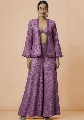 Purple Embroidered Tissue Fusion Set