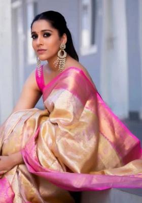 Pink Jacquard Work Silk Blend Saree Set for Diwali | Wedding & Festive Wear
