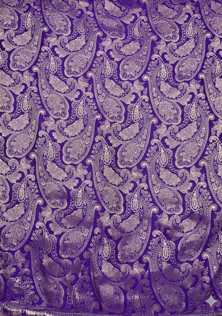 Purple Brocade Corset Blouse Fusion Set for Diwali | Wedding & Festive Wear
