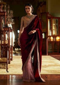 Maroon Work Velvet Saree Set with Sequin for Diwali | Wedding & Festive Wear