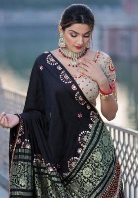 Multicolor Printed Silk Blend Chaniya Choli Set For Navratri And Garba for Diwali and Festive Wear