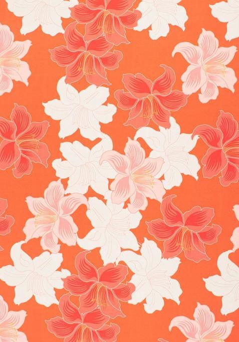 Effortless Orange Floral Print Silk Mother Daughter Kurta Set | Twin In Style