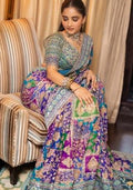 Blue Solid Silk Blend Saree Set for Diwali | Wedding & Festive Wear