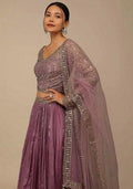 Pink With Dupatta Georgette Lehenga Set with Embroidered for Diwali | Wedding & Festive Wear