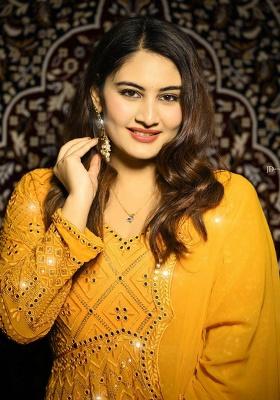 Yellow Embroidered Faux Blooming Anarkali