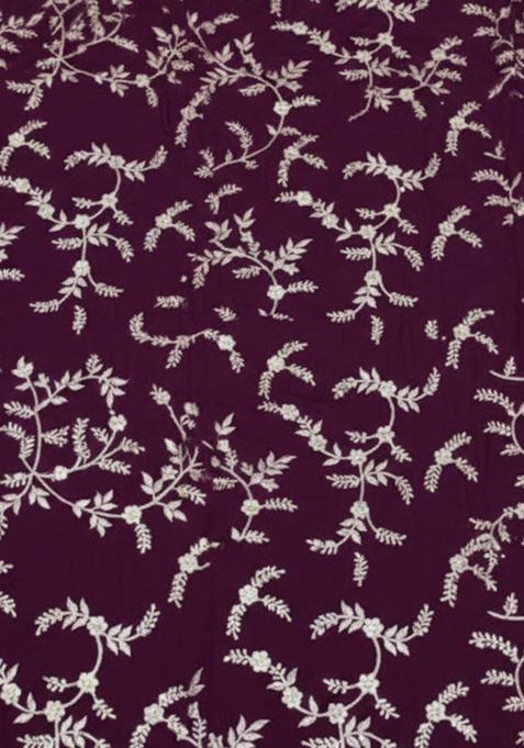 Dreamy Purple Embroidered Crepe Mother Daughter Lehenga Set | Twin In Royal Style