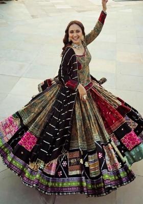 Multi Color Digital Print Silk Blend Chaniya Choli Set For Navratri And Garba for Diwali | Wedding & Festive Wear