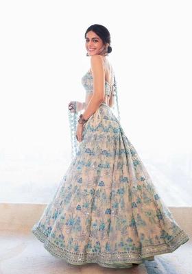 Multicolor Georgette Lehenga Set with Embroidery for Diwali | Wedding & Festive Wear