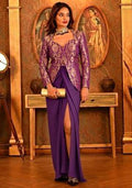 Purple Silk Fusion Set for Diwali and Festive Wear