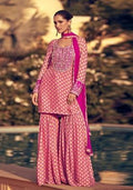 Pink Sequin Work Silk Sharara Set