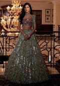 Multi Color Sequence Embroidery Georgette Lehenga Set With Dupatta for Diwali and Festive Wear
